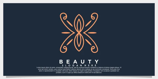 Schönheit Blume Logo Design Mit Blatt Abstrakten Konzept — Stockvektor