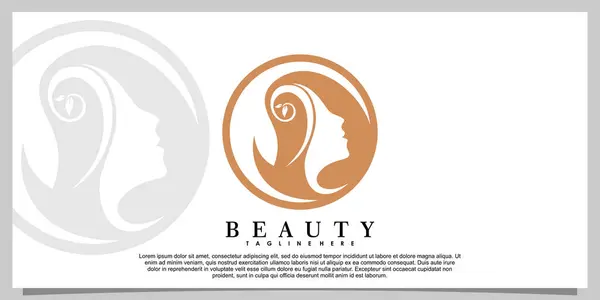 Design Loga Krásy Hlavou Ženy List Kreativní Koncept — Stockový vektor