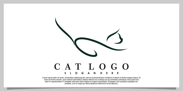 Diseño Del Logotipo Del Gato Abstrac Con Ilustración Boceto Tribal — Archivo Imágenes Vectoriales