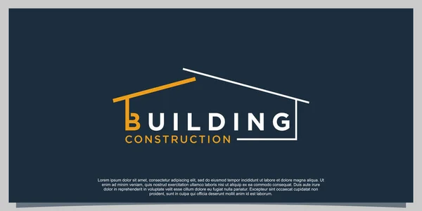 Gebäude Logo Design Illustration Mit Einfachen Kreativen — Stockvektor