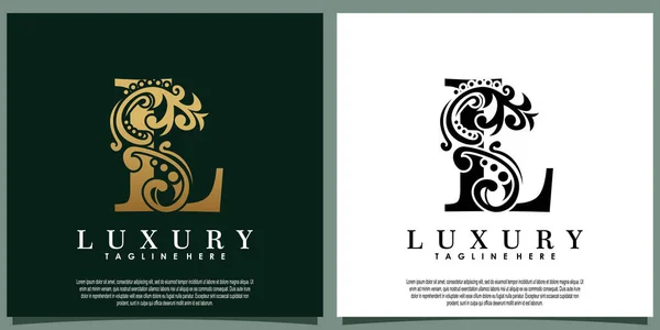 Design Logotipo Luxo Com Letra Inicial — Vetor de Stock