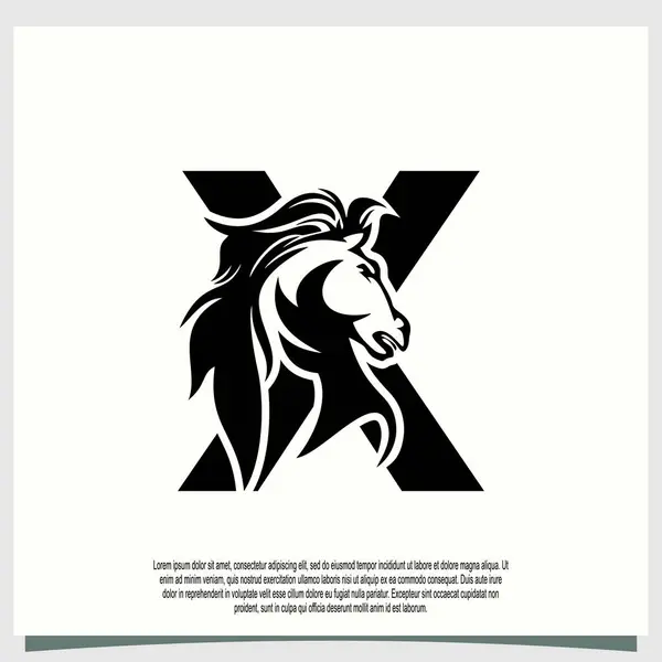 Дизайн Логотипа Лошади Буквой Современная Концепция — стоковый вектор