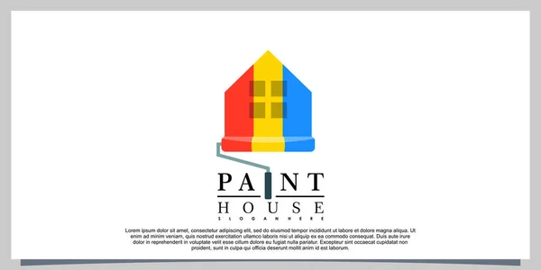 Diseño Del Logotipo Casa Pintura Con Plantilla Concepto Moderno — Archivo Imágenes Vectoriales