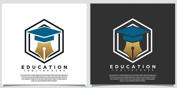 Plantilla Del Logotipo Educación Con Concepto Creativo Pluma — Archivo Imágenes Vectoriales