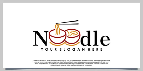 Nudel Logo Design Mit Einfachem Konzept — Stockvektor