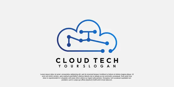 Дизайн Хмарного Логотипу Концепцією Технології — стоковий вектор