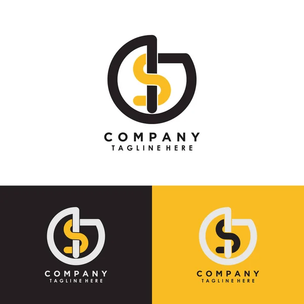Argent Logo Design Avec Lettre Concept Créatif — Image vectorielle