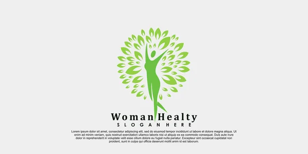 Kobieta Zdrowie Logo Projektowania Życia — Wektor stockowy
