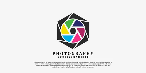 Diseño Del Logo Fotografía Con Concepto Moderno — Archivo Imágenes Vectoriales