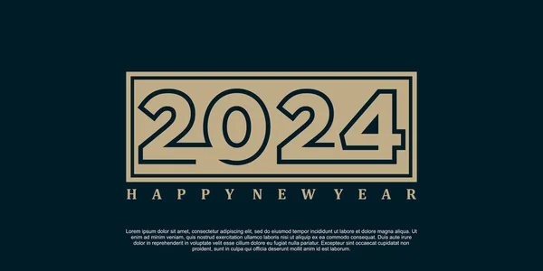 2024 Happy New Year Logo Design 2024 Number Vector Illustration — Stock Vector