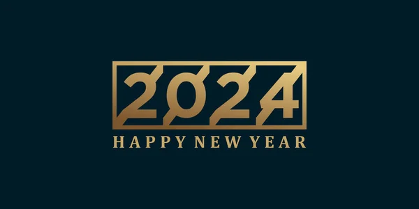 2024 Новым Годом Дизайн Логотипа — стоковый вектор