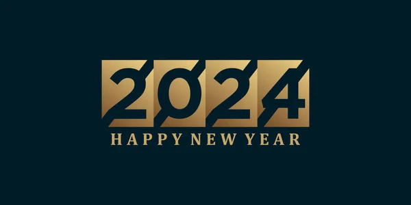 2024幸せな新年のロゴデザイン — ストックベクタ