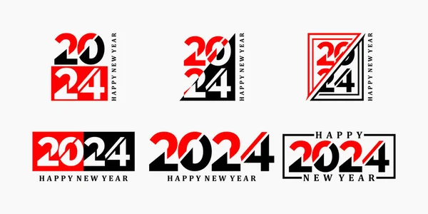 Набор 2024 Новым Годом Дизайн Логотипа — стоковый вектор