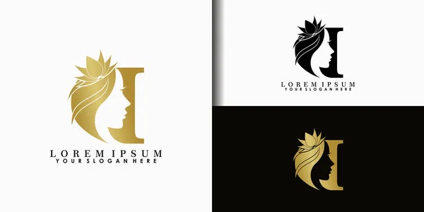 Gesicht Schönheit Logo Design Mit Buchstabenkonzept — Stockvektor