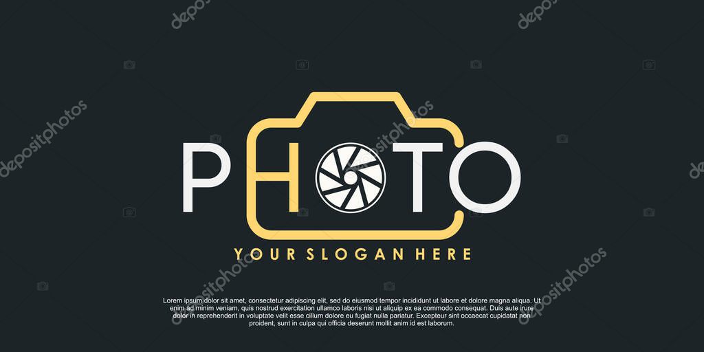 Photography logo design with template