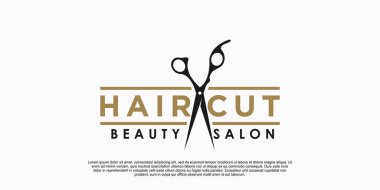 Güzellik salonu saç kesimi logo tasarımı yaratıcı konsept