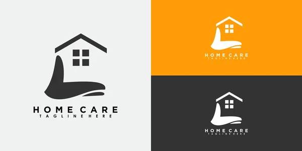 Home Care Logo Design Creative Concept — Stock Vector