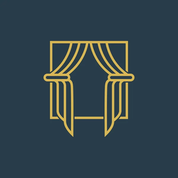 Projekt Logo Kurtyny Nowoczesną Koncepcją — Wektor stockowy