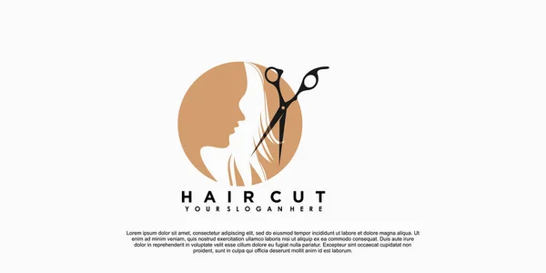 Красивий Салон Стрижки Волосся Дизайн Логотипу Креативна Концепція — стоковий вектор