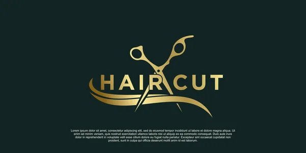 Beauty Salon Hair Cut Logo Design Creative Concept — Stock Vector