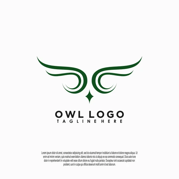 シンプルなコンセプトのフクロウのロゴデザイン — ストックベクタ