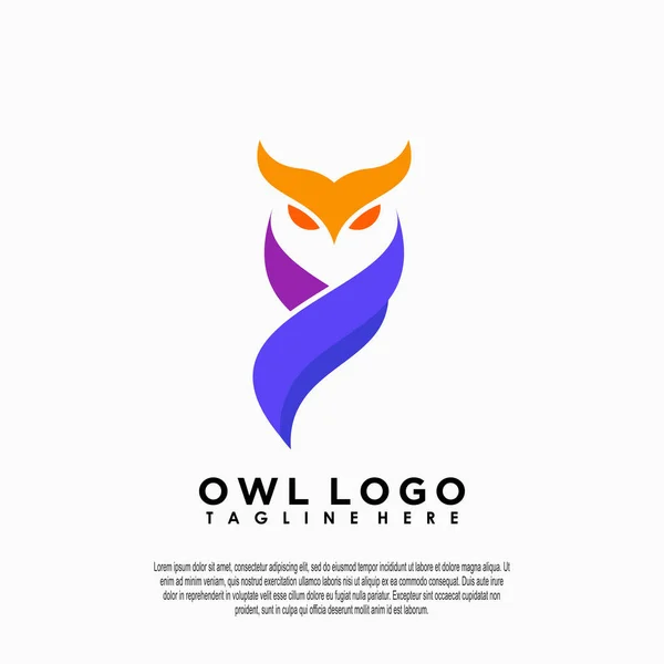 Diseño Del Logotipo Del Búho Con Concepto Simple — Vector de stock