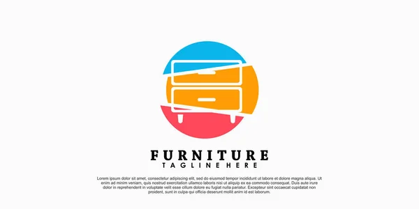 Furniture Logo Design Modern Concept — Stock Vector