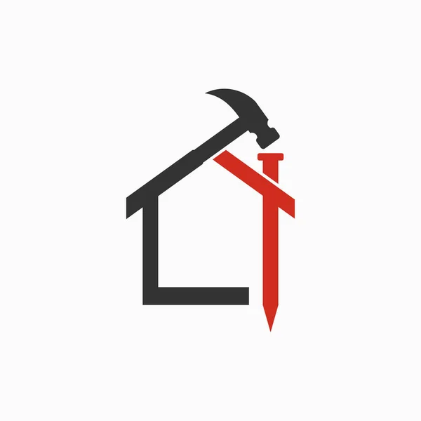 Design Logotipo Reparação Casa Com Conceito Criativo — Vetor de Stock