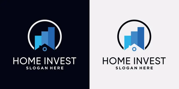 Home Investovat Šablonu Designu Loga Kreativním Konceptem — Stockový vektor