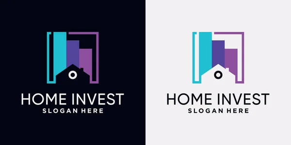 Home Investovat Šablonu Designu Loga Kreativním Konceptem — Stockový vektor