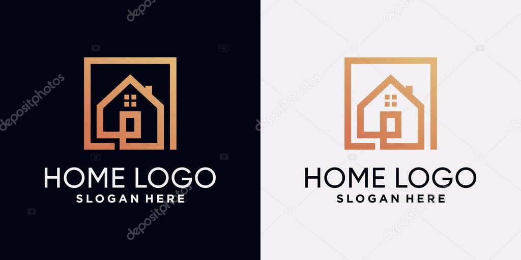 Home logo design template with creative concept