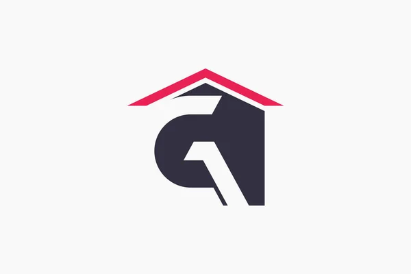 Projeto Logotipo Letra Com Conceito Logotipo Casa — Vetor de Stock