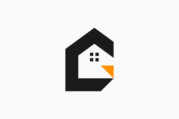Lettre Logo Design Avec Logo Concept Maison — Image vectorielle