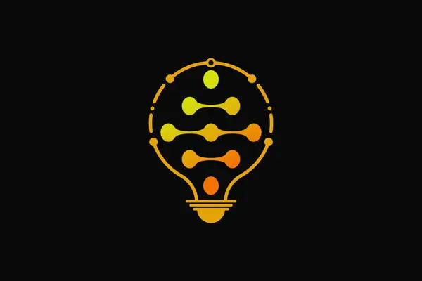 Technologi Logo Deisgn Lamp Concept — Stock Vector