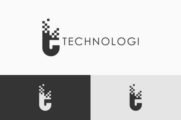 Tech Logo Design Kreativní Koncept — Stockový vektor