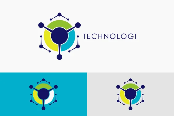 Технологія Дизайну Логотипу Креативна Концепція — стоковий вектор