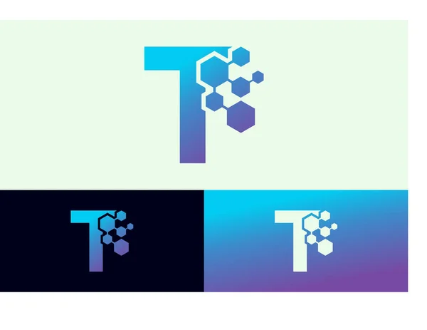 Brev Teknik Logotyp Design Med Modernt Koncept — Stock vektor