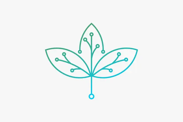 Green Tech Logo Design Mit Technologie Konzept — Stockvektor