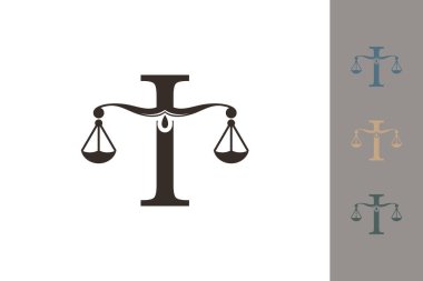Adalet hukuku logosu. Logo tasarımı kavramı.