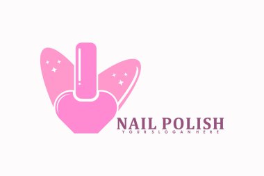 Manikür salonu logo tasarımı vektörü ve yaratıcı oje güzelliği.