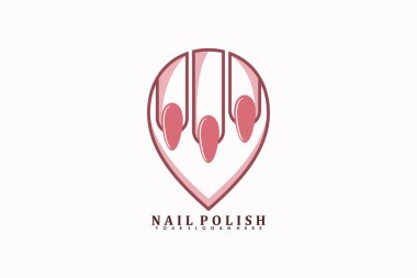 Manikür salonu logo tasarımı vektörü ve yaratıcı oje güzelliği.