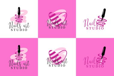 Yaratıcı konsept premium vektörlü tırnak güzellik salonu logosu koleksiyonu
