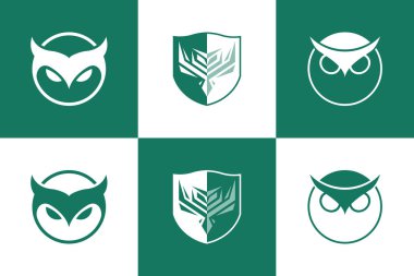 Yaratıcı konsepte sahip baykuş başlı logo dizaynı