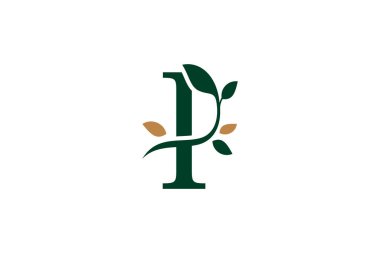 İlk harf logosu I harfi şık ve zarif.