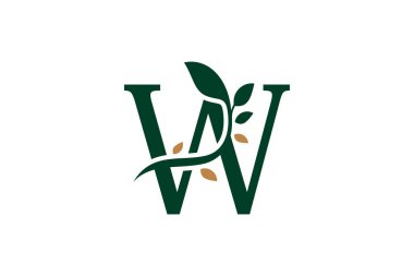 İlk harf logo tasarımı w harfi şık ve zarif