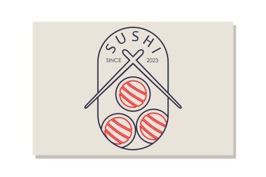 Japon yemek restoranı için suşi logosu tasarımı.