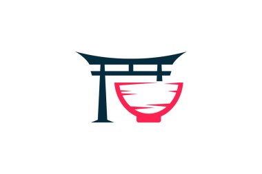Modern konseptli Japon gıda logosu tasarımı.