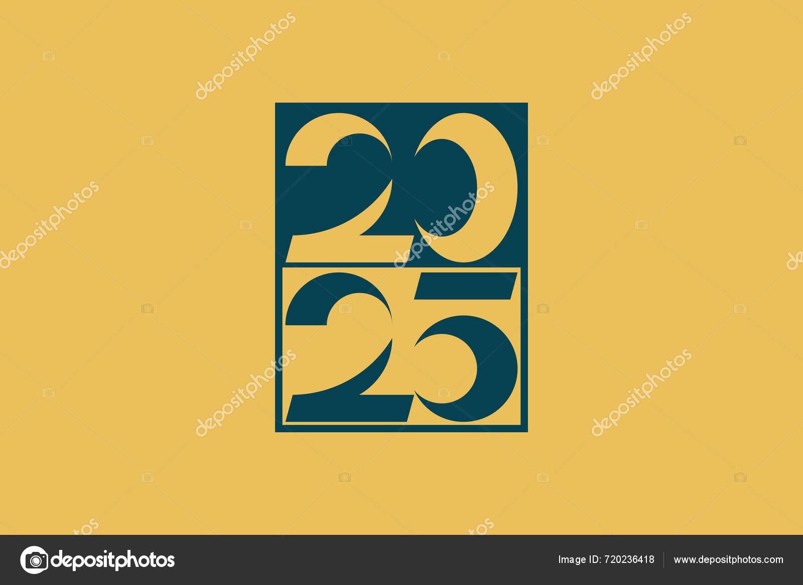 2025 Número Diseño Para 2025 Feliz Año Nuevo Concepto Moderno Vector de