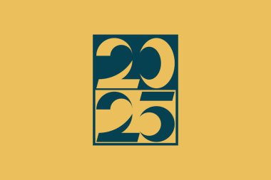 2025 yılı için sayı dizaynı mutlu yıllar modern konsept