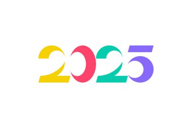 2025 yılı için sayı dizaynı mutlu yıllar modern konsept